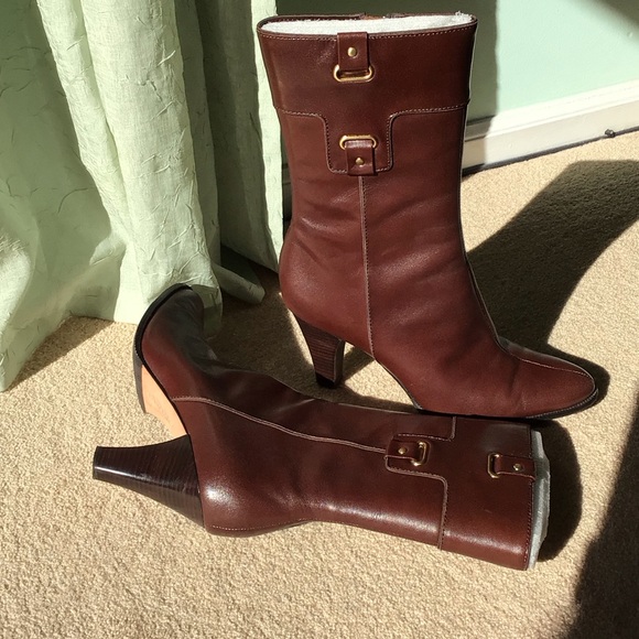Tahari leather Brown Heeled Boots - Picture 2 of 13